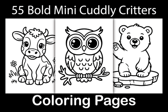 Bold Mini Cuddly Critters Coloring Pages