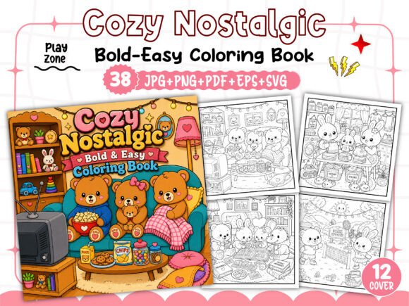 Building Your KDP Interior with a Bold Easy Cozy Nostalgic Coloring Book
