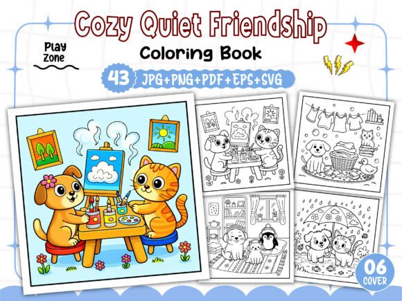 Cozy Quiet Friendship Coloring Book