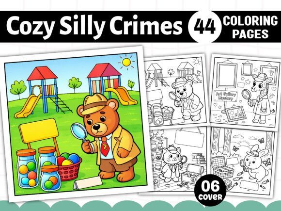 Cozy Silly Crimes Coloring Pages