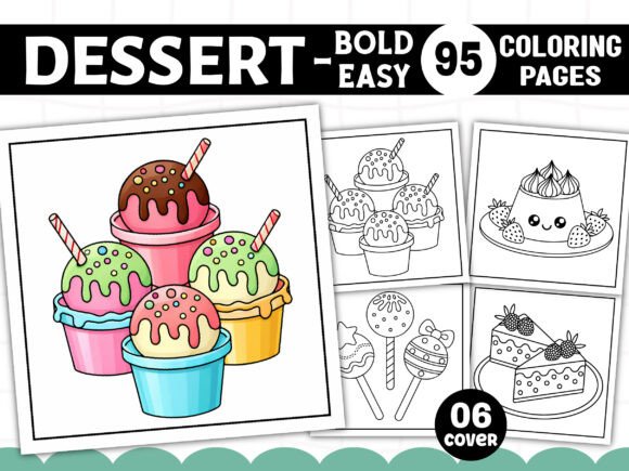 Creating a Unique KDP Interior with Bold and Easy Dessert Coloring Pages