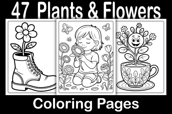 Creative Potential of Plants Flowers Coloring Pages for Publishing and Design
