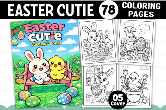 Easter Cutie Coloring Pages for Adults