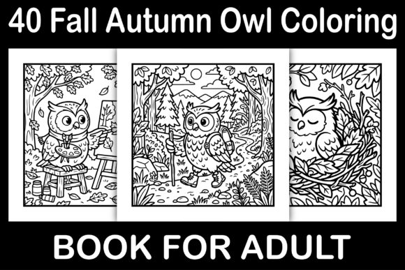 Fall Autumn Owl Coloring Pages: A Closer Look for Your KDP Interior