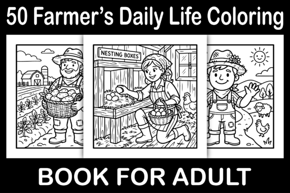 Farmer's Daily Life Coloring Book