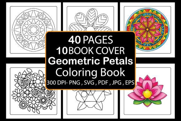 Geometric Petals Coloring Book for Design and Relaxation