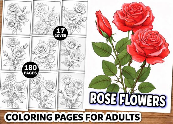 Rose Flowers Coloring Pages for Adults