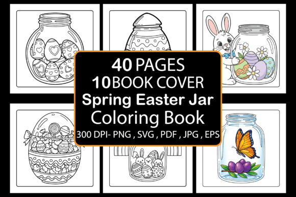 Spring Easter Jar Coloring Book for Creative Fun