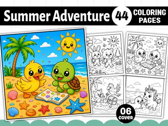 Summer Adventure Coloring Pages for Kids