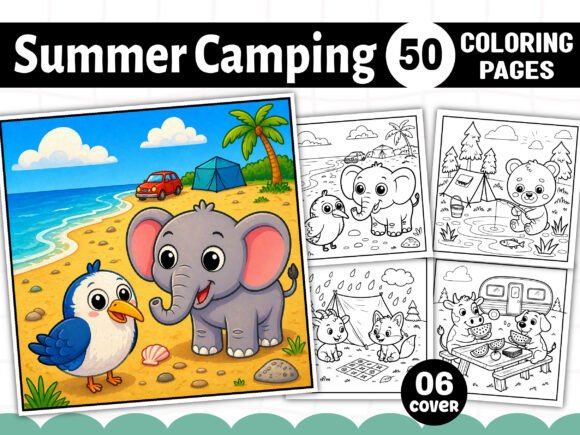 Summer Camping Bold Easy Coloring Pages: A Creative Escape for All