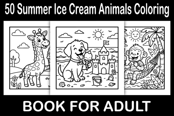 Summer Ice Cream Animals Coloring Pages: A Creative and Profitable KDP Interior